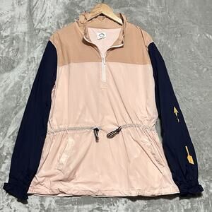 The Upside Anorak Jacket Womens Sz L Pink Blue Performance Pullover Athleisure
